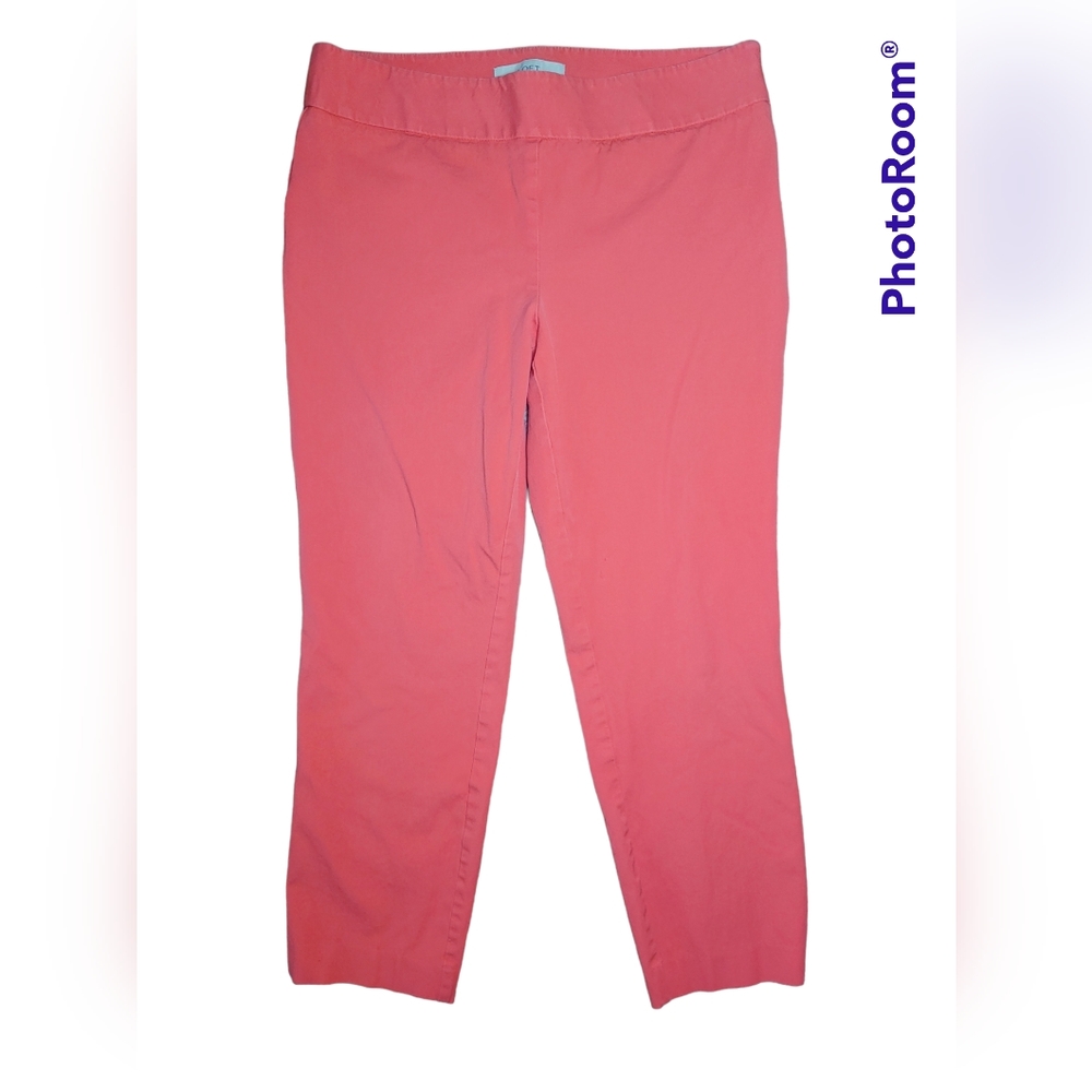 Ann Taylor LOFT Marisa Crop Pants, Coral, Size 8